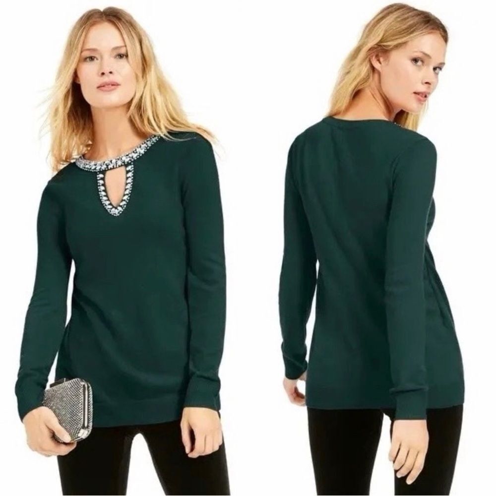 INC International Concepts Women's GREEN
Keyhole Sweater